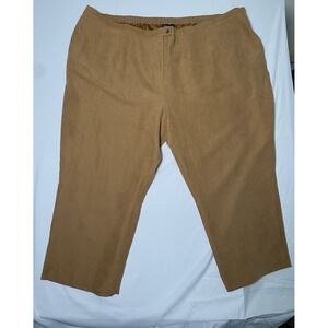 Maggie Barnes Women's 5X Plus Size Brown Polyester Capri Pants